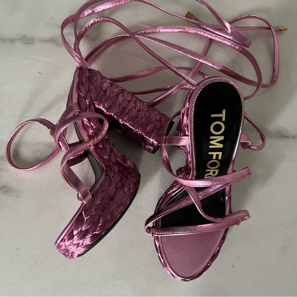 Tom Ford Metallic Rope Ankle Platform Heel Brand New